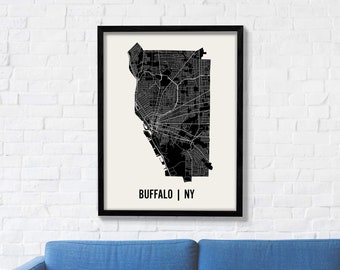 Buffalo Map | Buffalo Wall Art | Buffalo Neighborhood Print | Buffalo Art | Buffalo Poster | Buffalo New York Wall Art | Buffalo Map Art