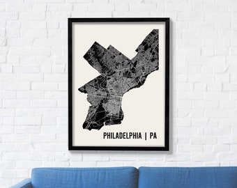 Philadelphia Map | Philadelphia Wall Art | Philadelphia Neighborhood Print | Philadelphia Art | Philadelphia Poster | Philadelphia Print