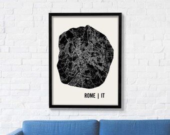 Rome Map | Rome Wall Art | Rome Neighborhood Print | Rome Art | Rome Poster | Rome Italy Wall Art | Rome Map Art