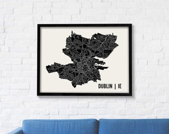 Dublin Map | Dublin Wall Art | Dublin Neighborhood Print | Dublin Art | Dublin Poster | Dublin Ireland Wall Art | Dublin Map Art