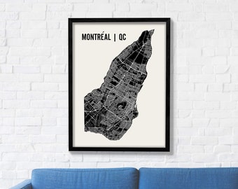 Montreal Map | Montreal Wall Art | Montreal Neighborhood Print | Montreal Art | Montreal Poster | Montreal Canada Wall Art