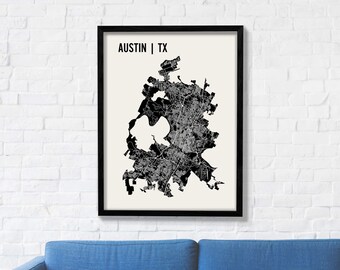 Austin Map | Austin Wall Art | Austin Neighborhood Print | Austin Art | Austin Poster | Austin Texas Wall Art | Austin Map Art