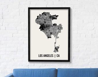 Los Angeles Karte | Los Angeles Wandkunst | Los Angeles Nachbarschaftsdruck | Los Angeles Art | Los Angeles Poster | Kalifornien Wandkunst