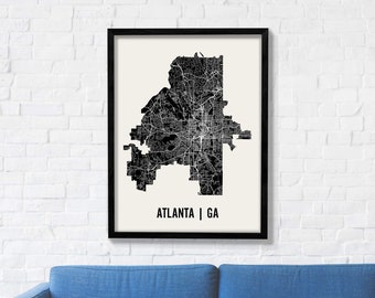 Atlanta Map | Atlanta Wall Art | Atlanta Neighborhood Print | Atlanta Art | Atlanta Poster | Atlanta Georgia Wall Art | Atlanta Map Art