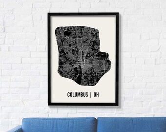 Columbus Map | Columbus Wall Art | Columbus Neighborhood Print | Columbus Art | Columbus Poster | Columbus Ohio Wall Art