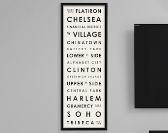 New York City Typography | New York City Neighborhood Print | New York City Art | New York CityTypography Wall Art