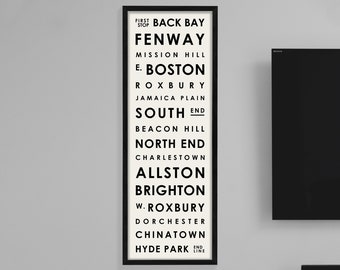 Boston Typography | Boston Neighborhood Print | Boston Massachusetts Art | Boston Typography Wall Art | Boston Neighborhood Poster