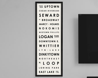 Minneapolis Typography | Minneapolis Neighborhood Print | Minneapolis Typography Wall Art | Minneapolis Neighborhood Poster