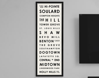 St. Louis Typography | St. Louis Neighborhood Print | St. Louis Missouri Art | St. Louis Typography Wall Art | St. Louis Neighborhood Poster