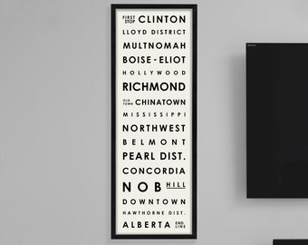 Portland Typography | Portland Neighborhood Print | Portland Oregon Art | Portland Typography Wall Art | Portland Neighborhood Poster