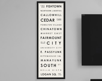 Philadelphia Typography | Philadelphia Neighborhood Print | Philadelphia Art | Philadelphia Wall Art | Philadelphia Neighborhood Poster