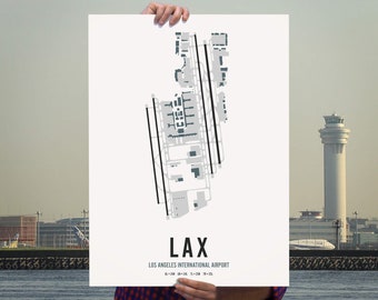 Los Angeles Airport Map Wall Art Print
