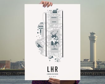 ロンドン・ヒースロー空港マップ ウォールアートプリント