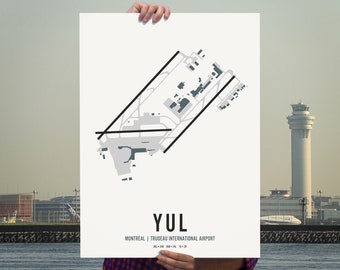 Montreal Trudeau Airport Map Wall Art Print