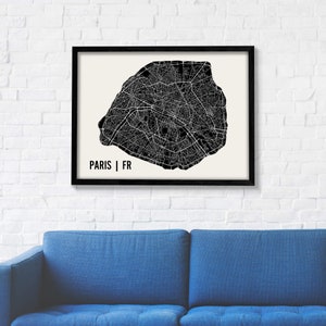 Paris Map | Paris Wall Art | Paris Neighborhood Print | Paris Art | Paris Poster | Paris France Wall Art