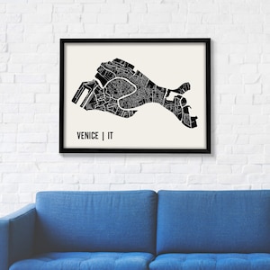 Venice Map | Venice Wall Art | Venice Art Print | Venice Art | Venice Poster | Venice Italy Wall Art | Venice Map Art