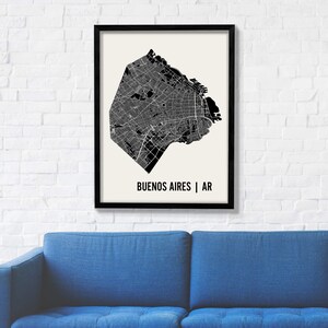 Buenos Aires Map | Buenos Aires Wall Art | Buenos Aires Neighborhood Print | Buenos Aires Art | Buenos Aires Poster | Argentina Wall Art