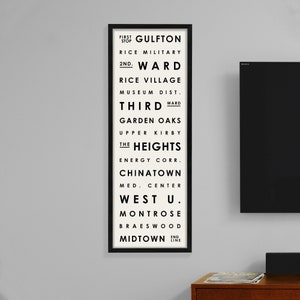 Houston Typography | Houston Neighborhood Print | Houston Texas Art | Houston Typography Wall Art | Houston Neighborhood Poster