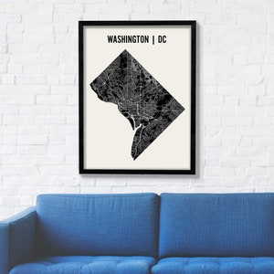 Washington DC Kaart | Washington DC Wall Art | Washington DC Buurt Print | Washington DC Art | Washington Poster | District van Columbia