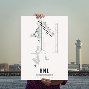 Honolulu International Airport Map Wall Art Print