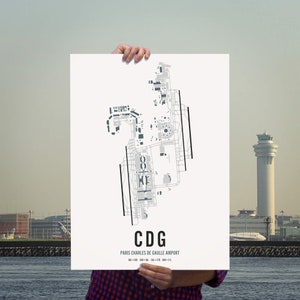 パリ シャルル ド ゴール空港マップ ウォール アート プリント