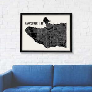 | de carte de Vancouver | d’art mural de Vancouver | d’impression du quartier de Vancouver | d’art de Vancouver | d’affiches de Vancouver Art mural de Vancouver Canada