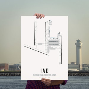 Washington Dulles Airport Map Wandkunst Druck