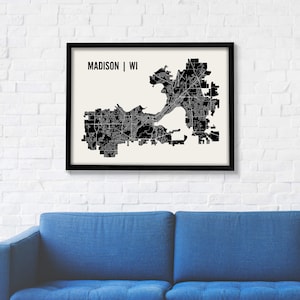 Madison Map | Madison Wall Art | Madison Neighborhood Print | Madison Art | Madison Poster | Madison Wisconsin Wall Art