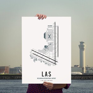 Las Vegas McCarran Airport Map Wandkunst Druck