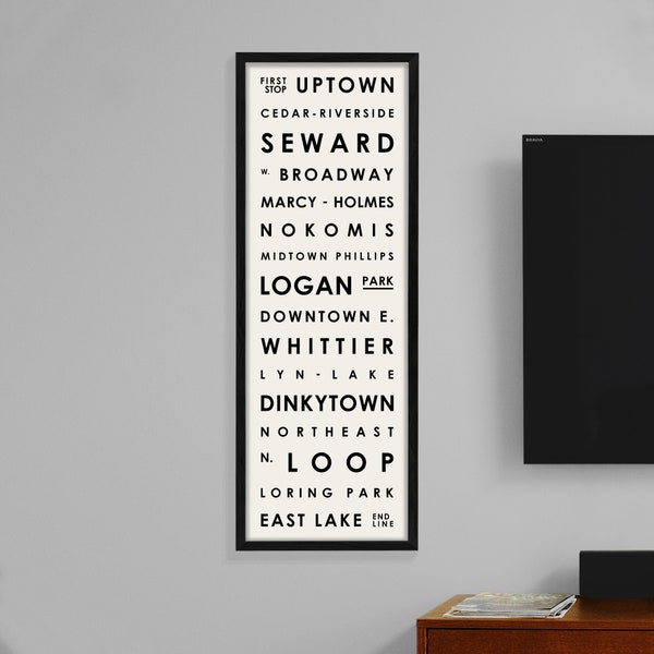 Minneapolis Typography | Minneapolis Neighborhood Print | Minneapolis Typography Wall Art | Minneapolis Neighborhood Poster
