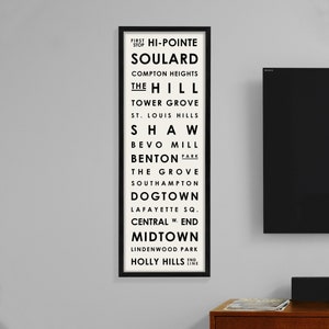 St. Louis Typography | St. Louis Neighborhood Print | St. Louis Missouri Art | St. Louis Typography Wall Art | St. Louis Neighborhood Poster