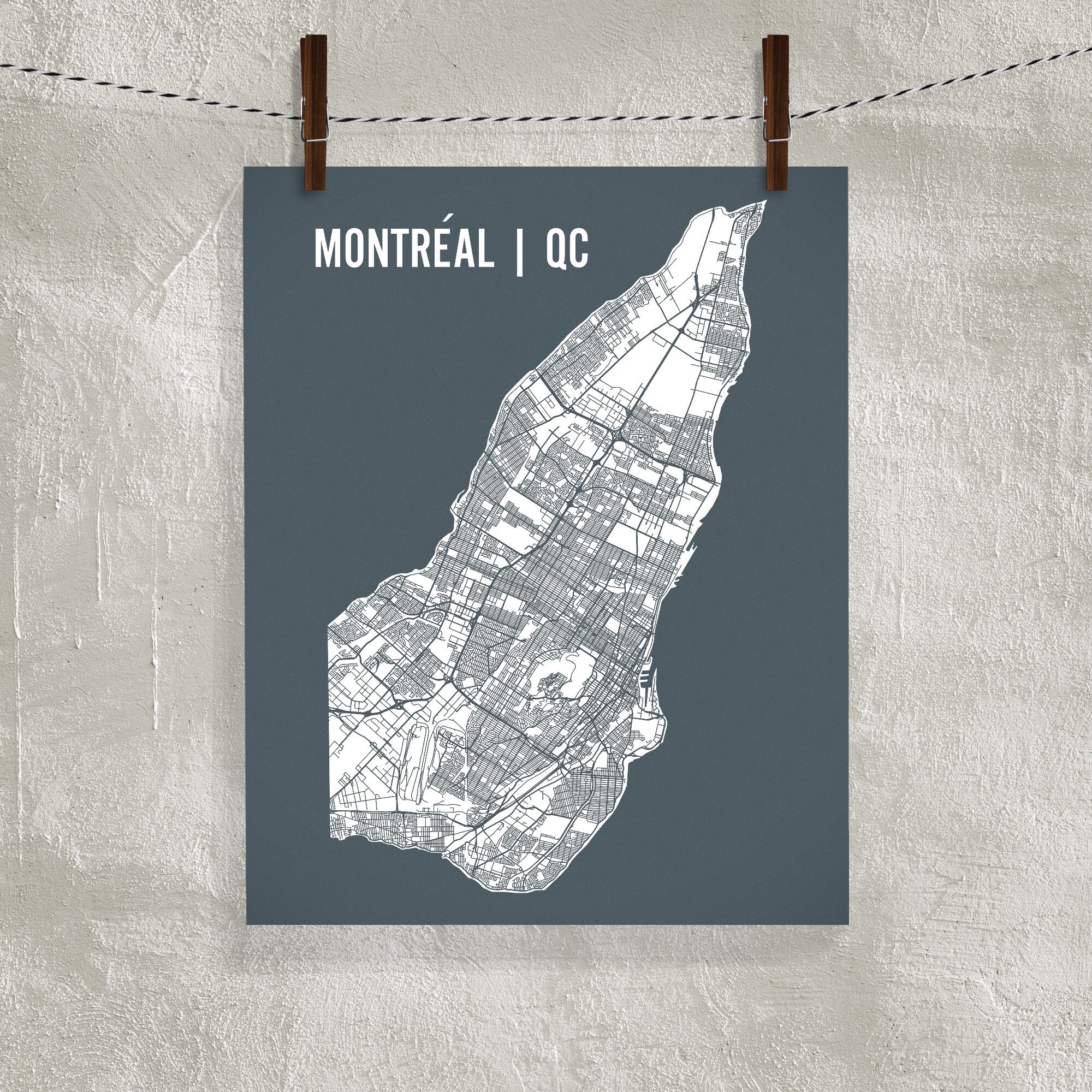 Montreal City Blueprint Map Poster, 16 X 20 Art Print of Montreal - Etsy