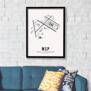 Minneapolis St Paul Airport Map Wall Art Print - Etsy