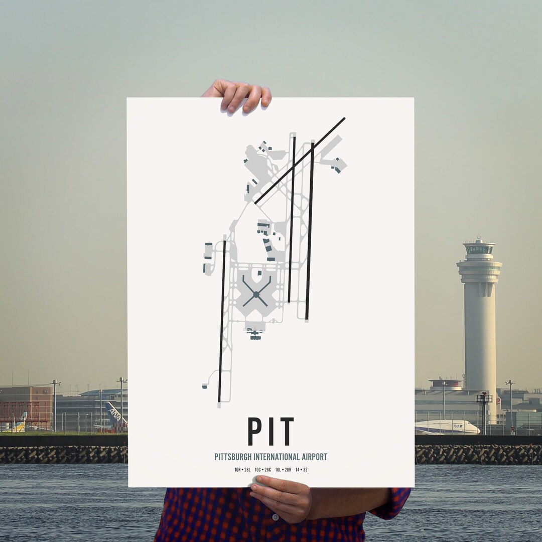 Pittsburgh Airport Map Wall Art Print - Etsy