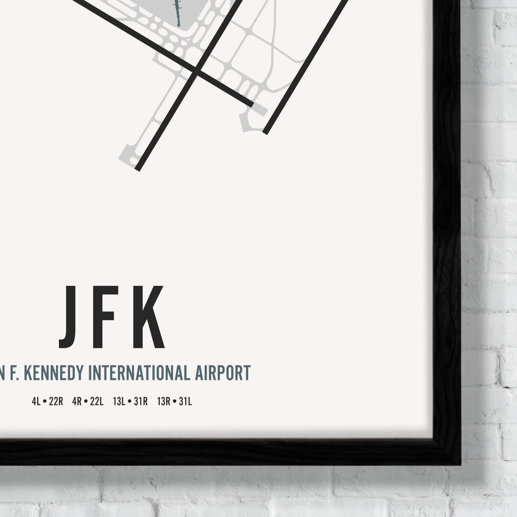 John F.Kennedy New York City Airport Karte Wand Kunstdruck - Etsy Schweiz