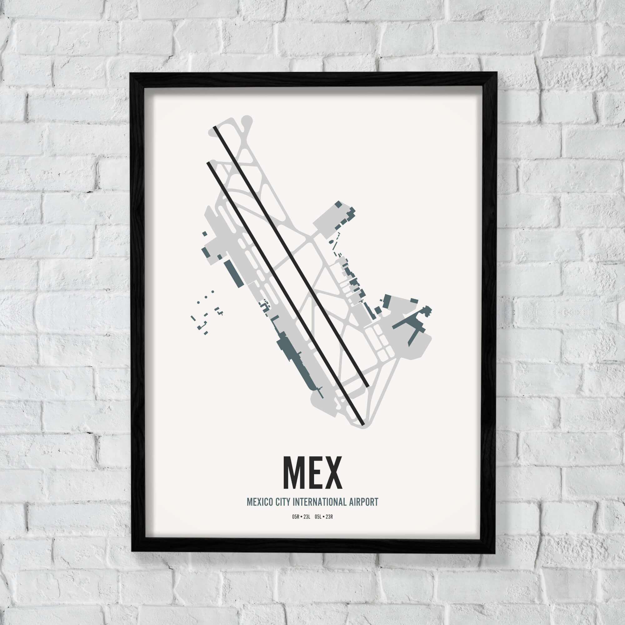 Mexico City Airport Art - Map Etsy Wall Print