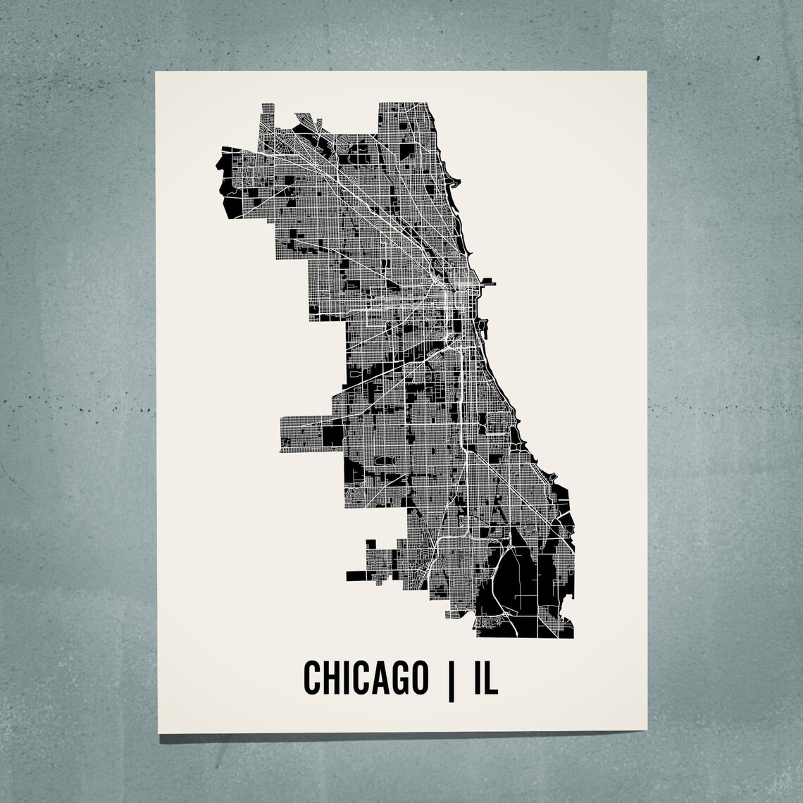 Chicago City Map Art Print Modern Minimalist Map Poster of | Etsy