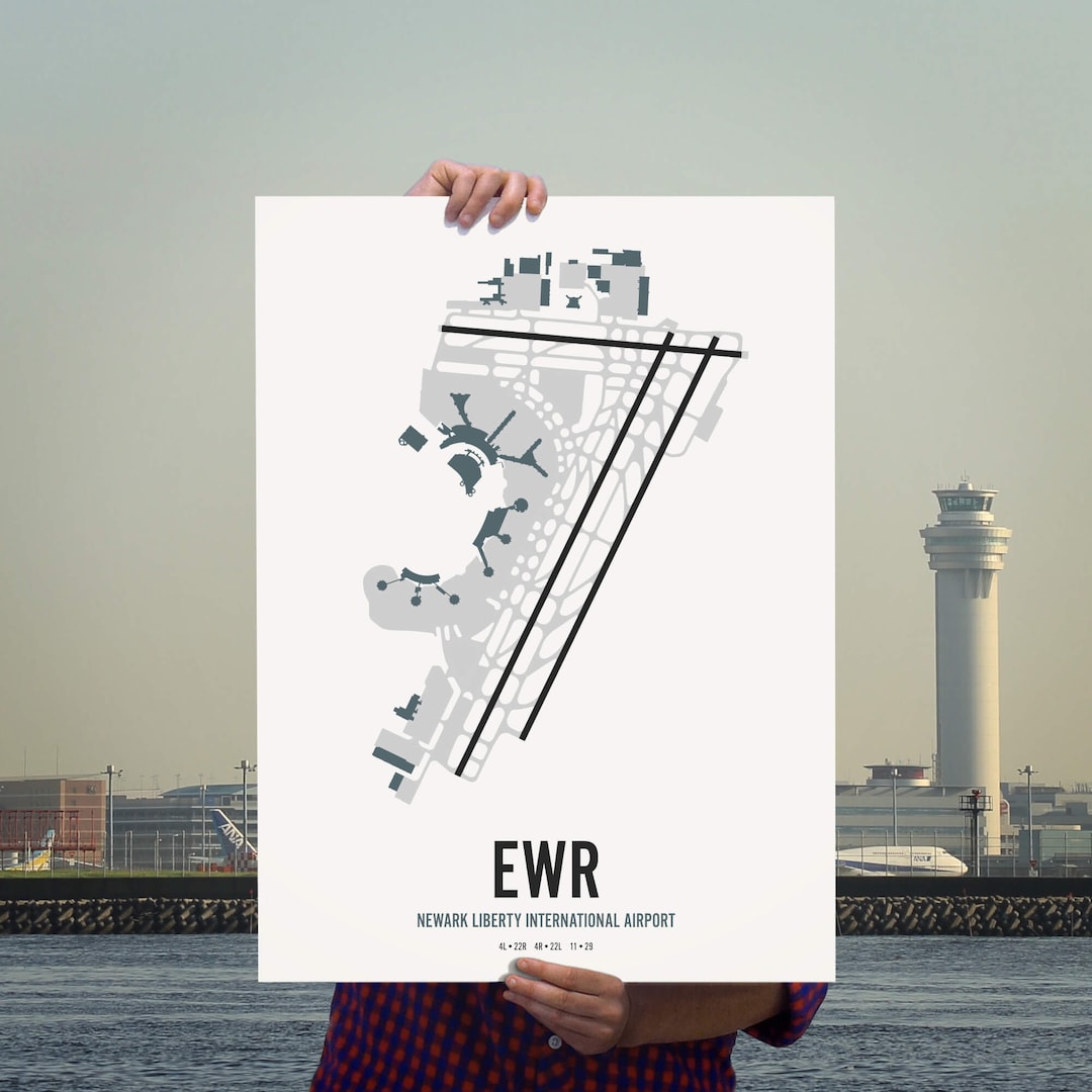 Newark Liberty International Airport Map Wall Art Print - Etsy
