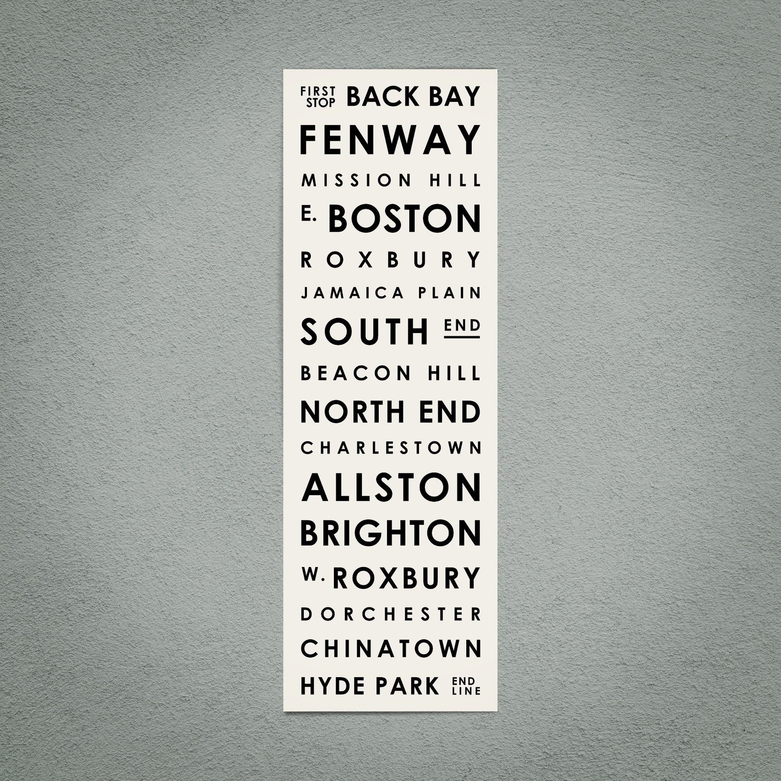 Boston Typography | Boston Neighborhood Print | Boston Massachusetts ...