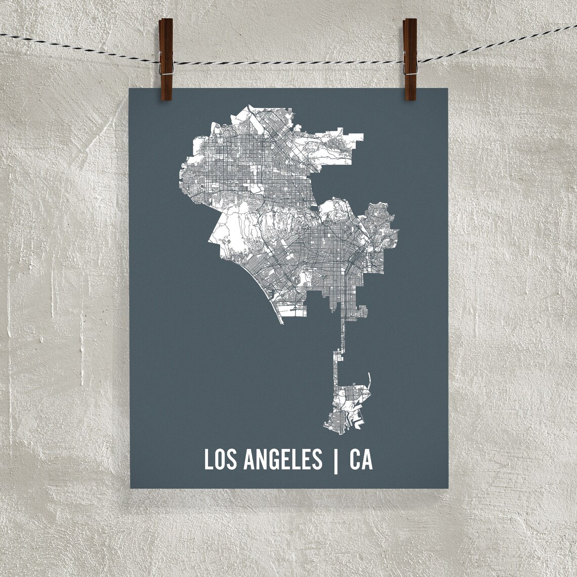 Los Angeles City Blueprint Map Poster 16 x 20 Art Print of Etsy