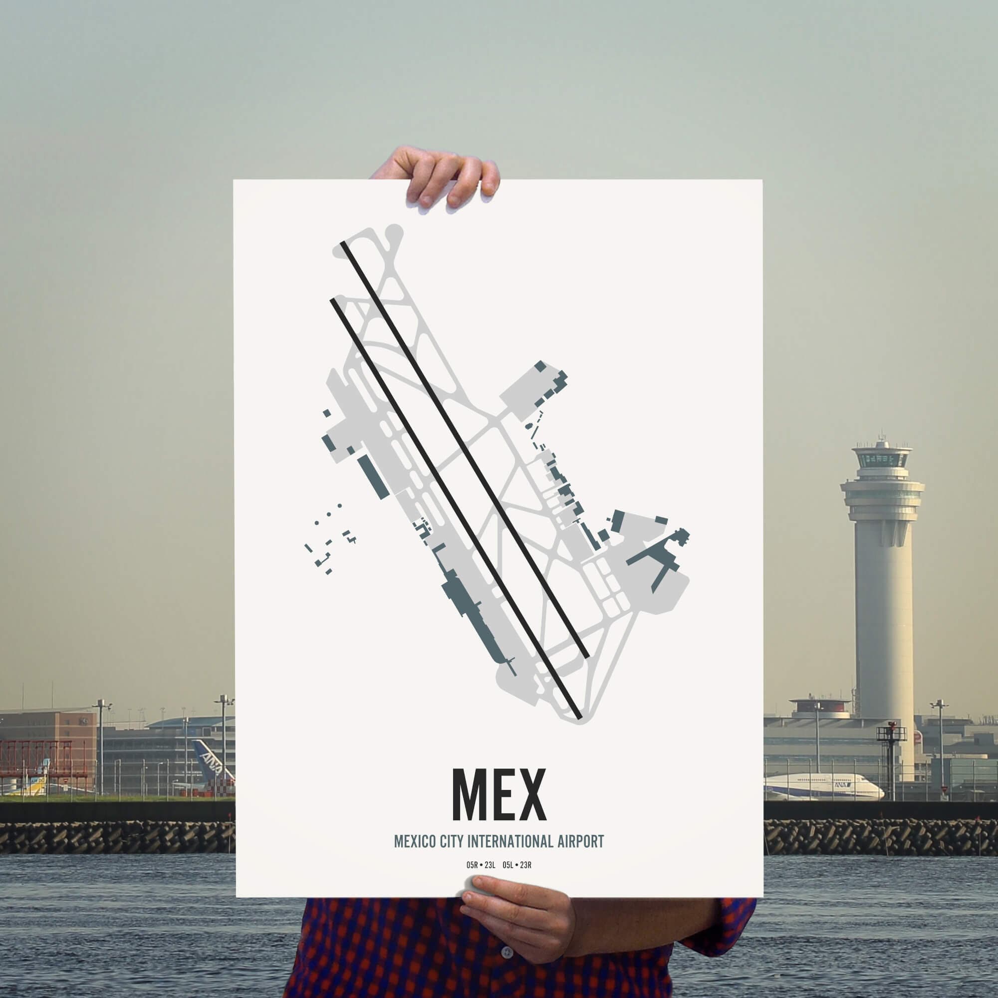 Airport - Mexico Art Etsy City Wall Print Map