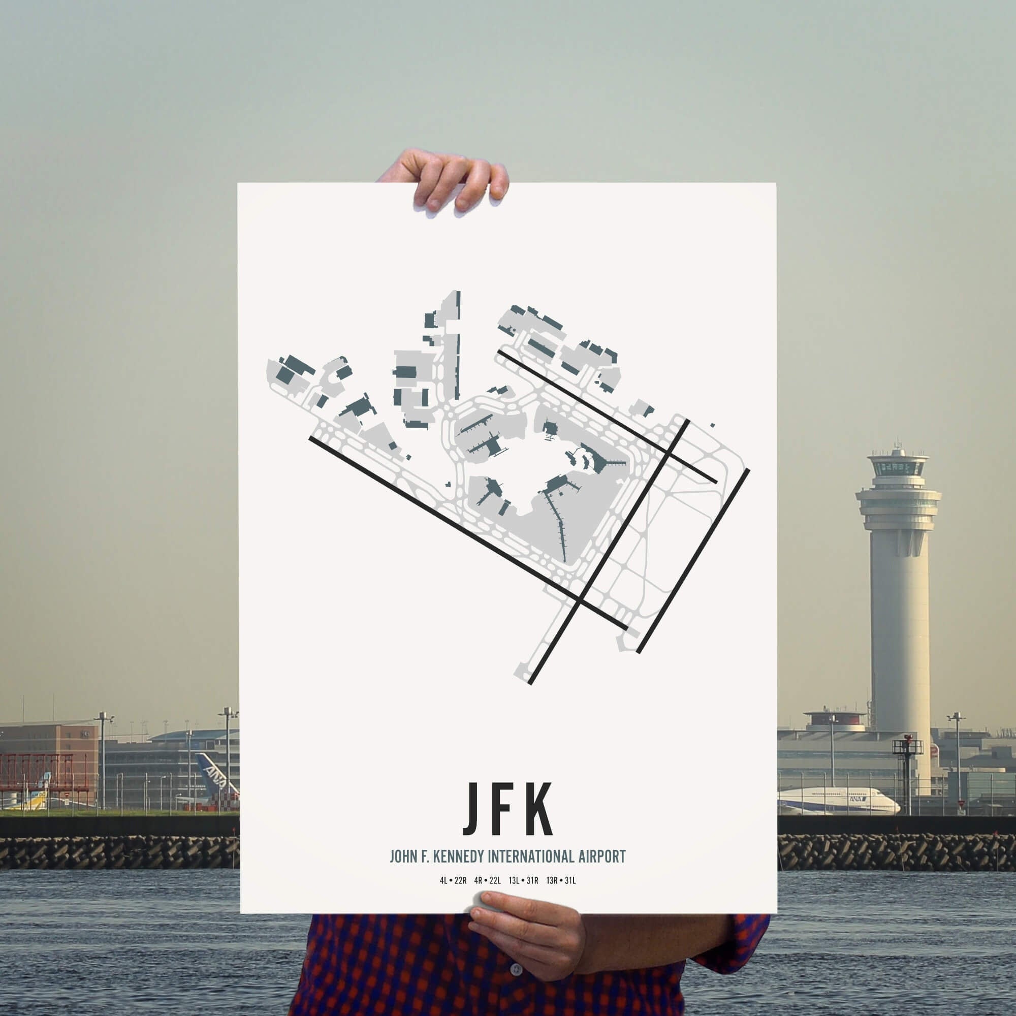 John F.Kennedy New York City Airport Karte Wand Kunstdruck - Etsy Schweiz