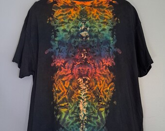 Adults 2X-Large Handmade Black Reverse Totem Tie-Dye Shirt. | By: Morning Dew