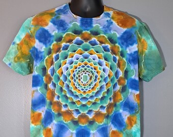 Adults Large Handmade Earthtone Mandala Tie-Dye Shirt. | By: Morning Dew