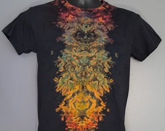 Adults Small Handmade Black Reverse Totem Tie-Dye Shirt. | By: Morning Dew