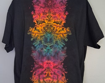 Adults 2X-Large Handmade Black Reverse Totem Tie-Dye Shirt. | By: Morning Dew