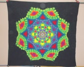 One of a Kind Mandala Tie Dye Tapestry 52in by 52in with hanging eyelets