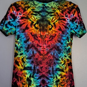 Adults Medium Handmade Rainbow Krinkle/Scrunch Rorschach Traditional Tie-Dye Shirt. | By: Morning Dew