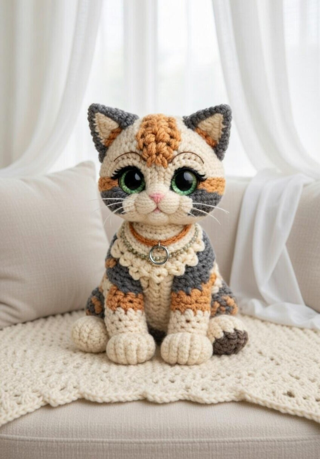 Calico Cat Corchet Pattern, Beginner Friendly PDF, Yarn Under Technique ...