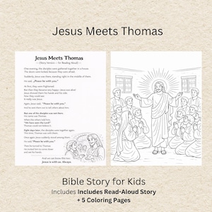 Doubting Thomas Bible Story for Kids Read Aloud Story + 5 Coloring Pages Christian Printable Sunday School Activity Jesus Appears to Thomas
